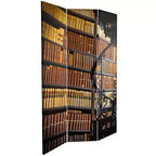 Divisorio/Paravento a 2 Lati in Tela da 6" per Biblioteca Marrone - Oriental Furniture