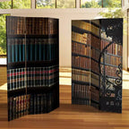 Divisorio/Paravento a 2 Lati in Tela da 6" per Biblioteca Marrone - Oriental Furniture