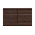 26.85" Prepac Astrid 6 Drawer Double Dresser for Bedroom Wide Chest of Drawers Bedroom Furniture Espresso