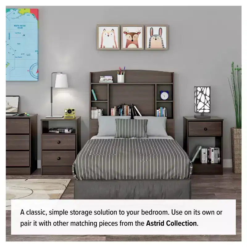 Cassettiera doppia a 6 cassetti Prepac Astrid da 26,85" per camera da letto, cassettiera larga, mobili da camera da letto Espresso