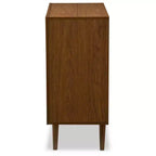 Baxton Studio Harlow Cassettiera 3 cassetti in legno, stile scandinavo moderno di metà secolo, bianco/noce: Struttura in legno di gomma, pulire a chiazze