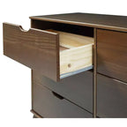 Cassettiera a 6 cassetti Powell Pensy in legno massiccio, stile Mid-Century Modern, noce: Mobile contenitore per camera da letto, struttura in pino, guide in metallo