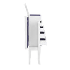 Muriel Mobile Portagioie Moderno in Legno Massello con 4 Cassetti Foderati e 3 Scomparti con Coperchio a Ribalta Finitura Bianca - Powell