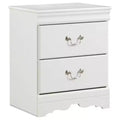 Anarasia Nightstand White - Signature Design by Ashley: Modern Bedside Table with Storage, Girls Bedroom Furniture