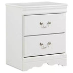 Anarasia Nightstand White - Signature Design by Ashley: Modern Bedside Table with Storage, Girls Bedroom Furniture