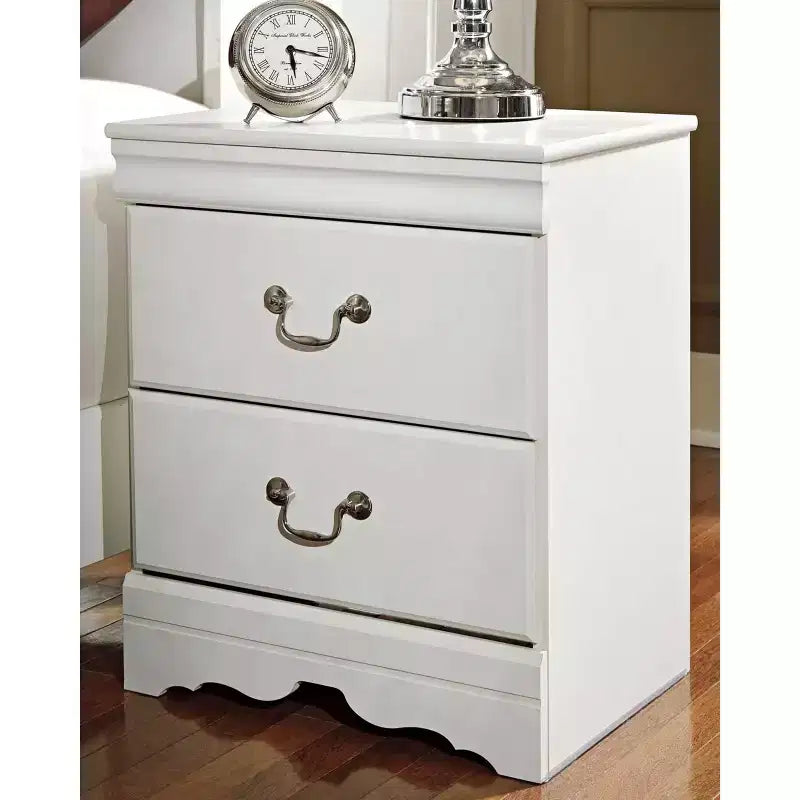 Anarasia Comodino Bianco - Signature Design by Ashley: Tavolino Moderno da Notte con Contenitore, Mobili per la Camera delle Ragazze
