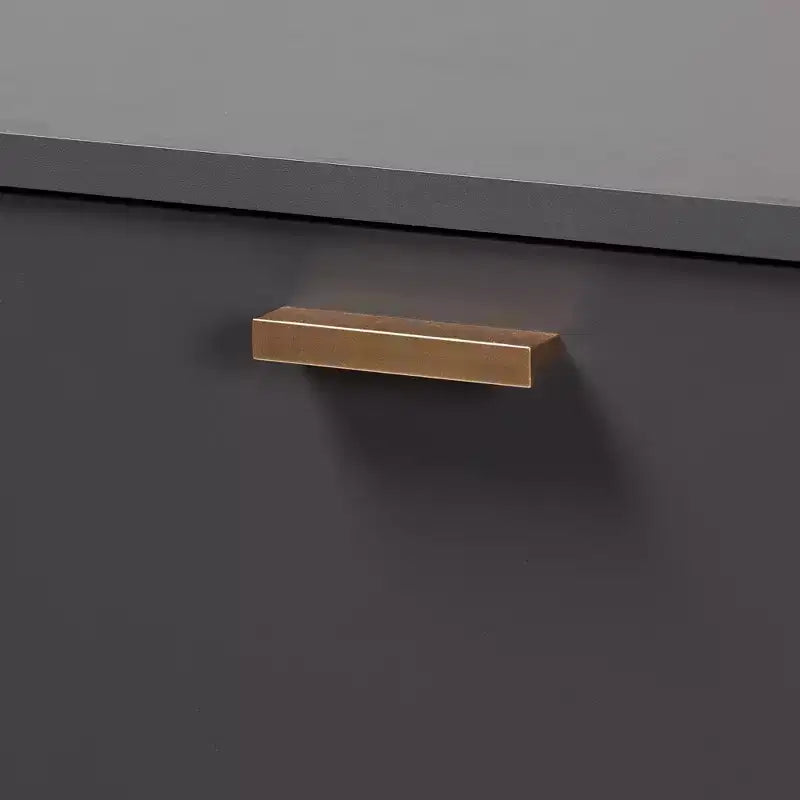 Mobiletto Kelson Wood a 3 ante grigio scuro/oro - Baxton Studio: Organizer da ingresso con 4 ripiani