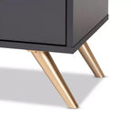 Mobiletto Kelson Wood a 3 ante grigio scuro/oro - Baxton Studio: Organizer da ingresso con 4 ripiani