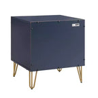 Manhattan Comfort Dumbo Comodino a 2 Cassetti Blu Notte: Mobile da Comodino Moderno in MDF con Guide Metalliche