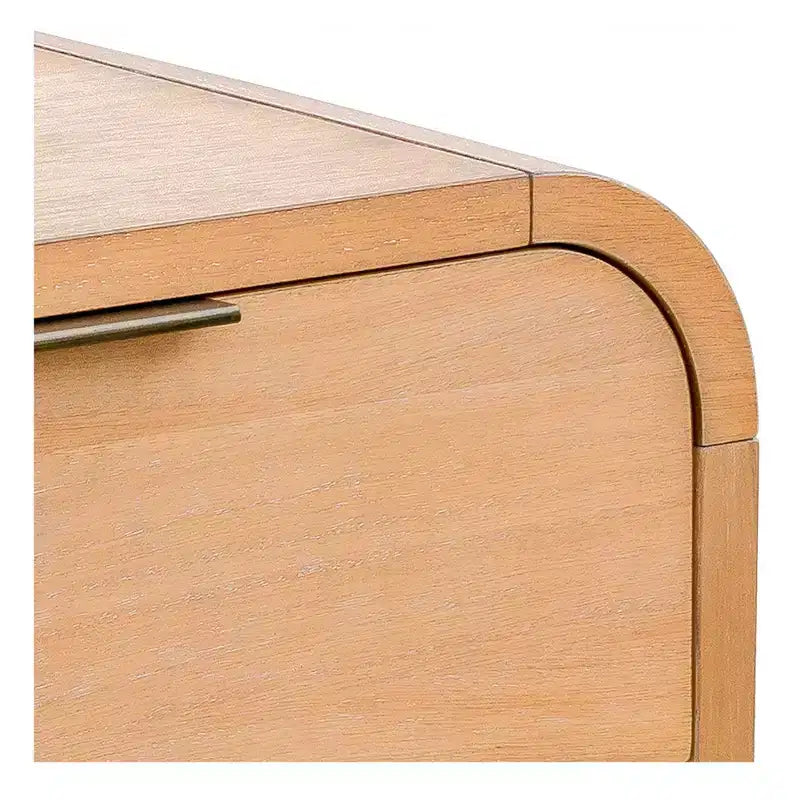 Ink+Ivy Jameson Modern Waterfall Comodino con Cassetto Naturale: Acero Caramello, Maniglia Bronzo Anticato