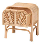 Bali & Pari Carabella Comodino a 1 cassetto in rattan naturale: Artigianale, Design Bohemien, Conservazione Sicura