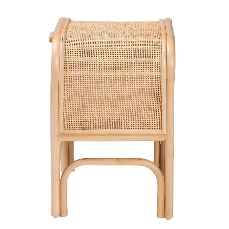 Bali & Pari Carabella Comodino a 1 cassetto in rattan naturale: Artigianale, Design Bohemien, Conservazione Sicura