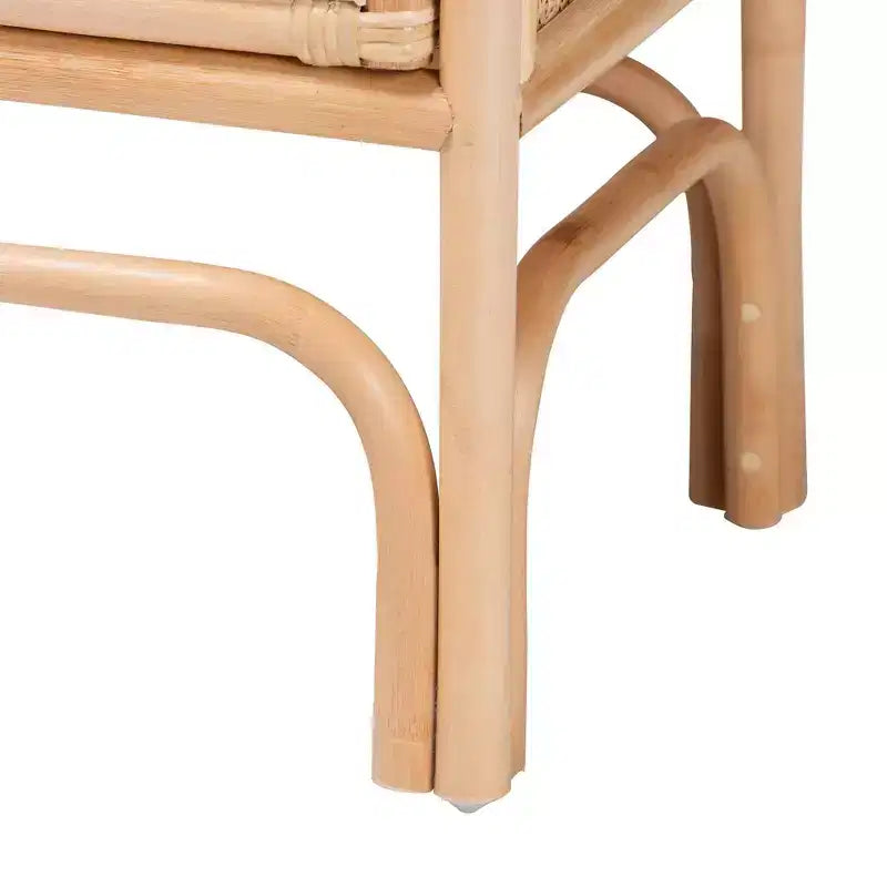 Bali & Pari Carabella Comodino a 1 cassetto in rattan naturale: Artigianale, Design Bohemien, Conservazione Sicura