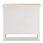 Cassettiera 4 cassetti Amalie Bianco/Rovere - Baxton Studio: Stile provenzale, Maniglie in ottone, Completamente assemblato