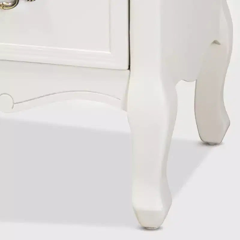 Cassettiera 4 cassetti Amalie Bianco/Rovere - Baxton Studio: Stile provenzale, Maniglie in ottone, Completamente assemblato