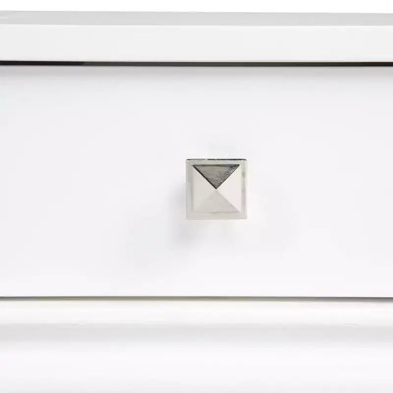 Adler Tradizionale Legno Cassettiera 2 Cassetti con Specchio Sollevabile e Sgabello Imbottito Bianco - Linon