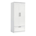 Homeplus Wardrobe Soft White - Sauder: MDF Construction, 2-Door Armoire Dresser with Drawers & Metal Hardware