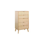 Cassettiera a 5 cassetti in legno e rattan stile bohémien colore naturale Chancery - Powell