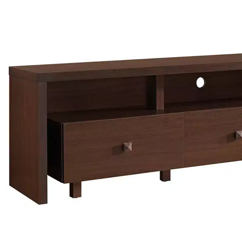 Mobile TV Techni Mobili per TV fino a 70" Marrone - Hickory: Consolle Moderna con Ripiani, Finitura Opaca