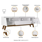 Marcus Mobile TV con 4 Ripiani per TV fino a 70" con Centro di Intrattenimento e Consolle Multimediale - Manhattan Comfort