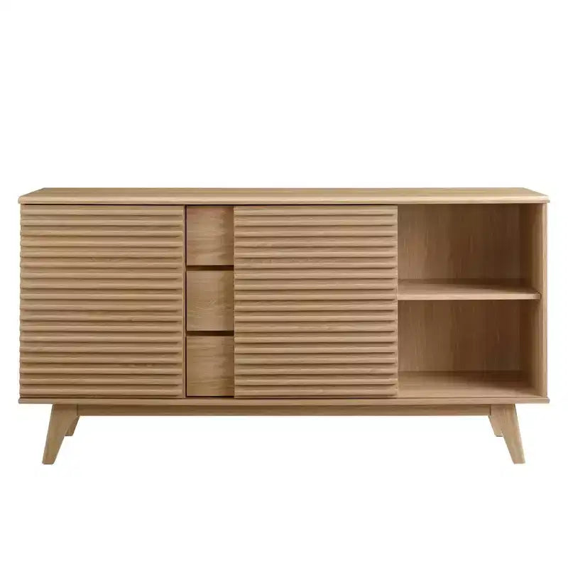 Credenza o tavolo da buffet Render da 63" o supporto TV - Quercia - Modway: Mobile contenitore multimediale di metà secolo