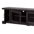 Mobile TV Viveka in legno con 2 ante in vetro e 2 ante, per TV fino a 75", marrone scuro - Baxton Studio