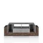 Mobile TV Lums per televisori fino a 80" cemento/rovere di recupero - miBasics: mobile console industriale con contenitore