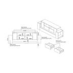 Mobile TV Lums per televisori fino a 80" cemento/rovere di recupero - miBasics: mobile console industriale con contenitore