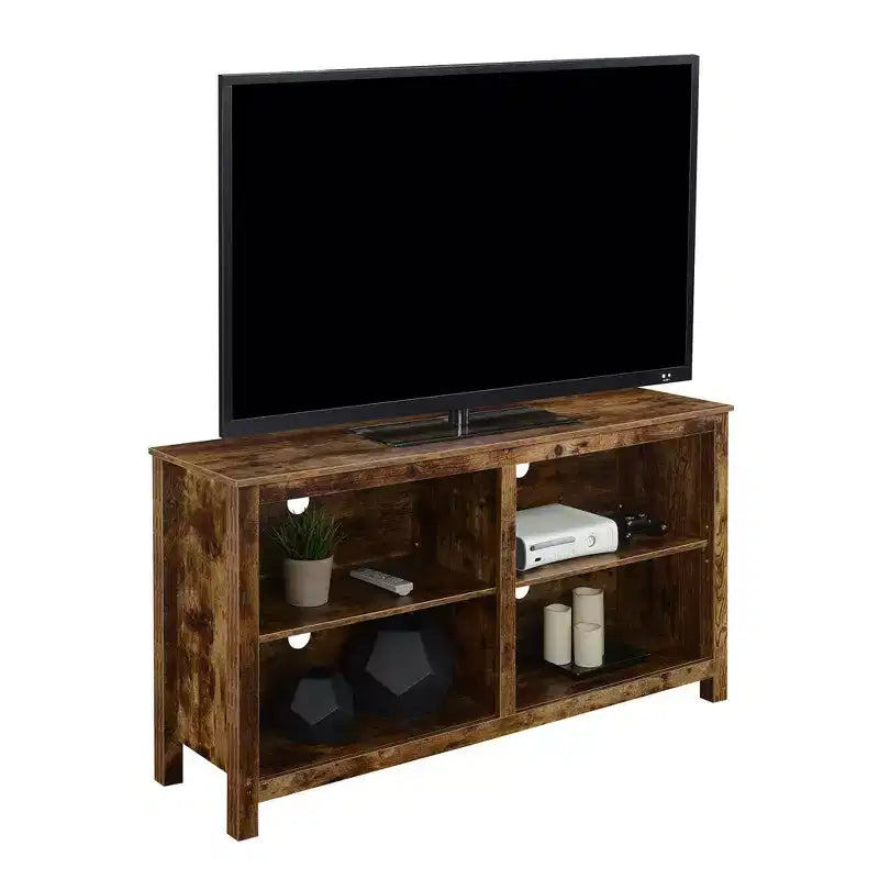 Mobile Porta TV Alto Montana per TV fino a 65" con Ripiani Effetto Legno di Fienile - Breighton Home: Stile Moderno, Struttura in MDF, Ripiano Fisso
