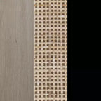 Nathan James 47" Mina, mobile TV in rattan e legno a 2 ante, per TV fino a 59", rovere chiaro/nero opaco: Consolle multimediale con vano portaoggetti