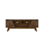 Marcus Mid-Century Modern 5 Shelf TV Stand for TVs up to 65" Rustic Brown - Manhattan Comfort: Entertainment Center, Media Console