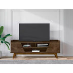 Marcus Mobile TV Stand in stile Mid-Century Modern con 5 ripiani, per TV fino a 65", marrone rustico - Manhattan Comfort: Mobile TV, Consolle multimediale