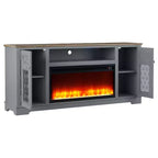 Mobile TV Festivo Farmhouse da 70" per TV fino a 80" con camino, Grigio