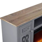 Mobile TV Festivo Farmhouse da 70" per TV fino a 80" con camino, Grigio