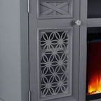 Mobile TV Festivo Farmhouse da 70" per TV fino a 80" con camino, Grigio