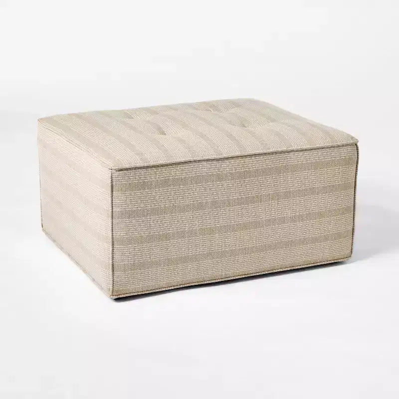 Tufted Cocktail Ottoman Tan - Threshold™ with Studio McGee