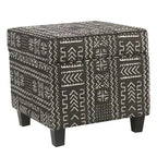 Square Storage Ottoman with Lift Off Top Onyx - HomePop: Upholstered, Rectangular Shape