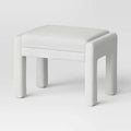 Fully Upholstered Ottoman Cream Boucle - Threshold™: Wooden Frame, Polyester, Spot Clean