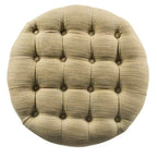 Pouf contenitore trapuntato in tweed marrone chiaro/crema - HomePop: Trapuntato, gambe in legno, coperchio rimovibile