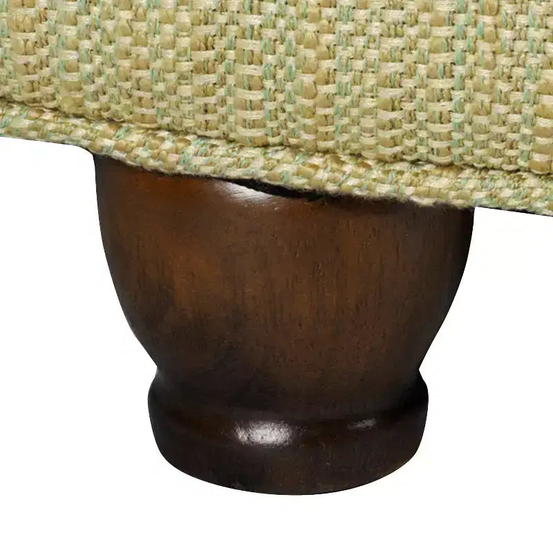 Pouf contenitore trapuntato in tweed marrone chiaro/crema - HomePop: Trapuntato, gambe in legno, coperchio rimovibile