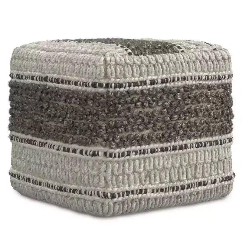 Heyfield Square Pouf Earth Tone Brown - WyndenHall