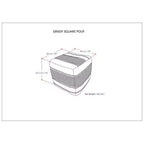 Pouf quadrato Heyfield marrone terra - WyndenHall