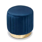 Pouf Kirana in velluto e PU con base color oro - Baxton Studio
