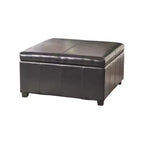 Pouf contenitore quadrato in similpelle incollata Forrester, color espresso - Christopher Knight Home: Imbottito con scomparto segreto