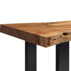 Alaterre Furniture Alpine, panca in legno massiccio con bordo naturale, colore marrone, 91 cm, con ripiano e ganci appendiabiti, in metallo e legno