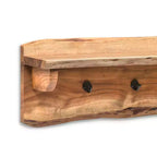 Alaterre Furniture Alpine, panca in legno massiccio con bordo naturale, colore marrone, 91 cm, con ripiano e ganci appendiabiti, in metallo e legno