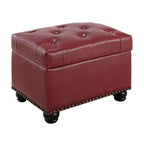 Breighton Home Designs4Comfort Pouf contenitore 5th Avenue: Coperchio incernierato, seduta in similpelle