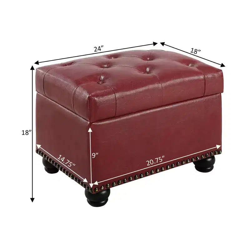 Breighton Home Designs4Comfort Pouf contenitore 5th Avenue: Coperchio incernierato, seduta in similpelle