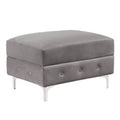 Elmhurst Glam Deep Button Tufted Ottoman Gray - HOMES: Inside + Out