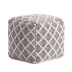 Pouf Carondelet Nero/Avorio - Anji Mountain: Quadrato geometrico non imbottito, certificato Fair Trade